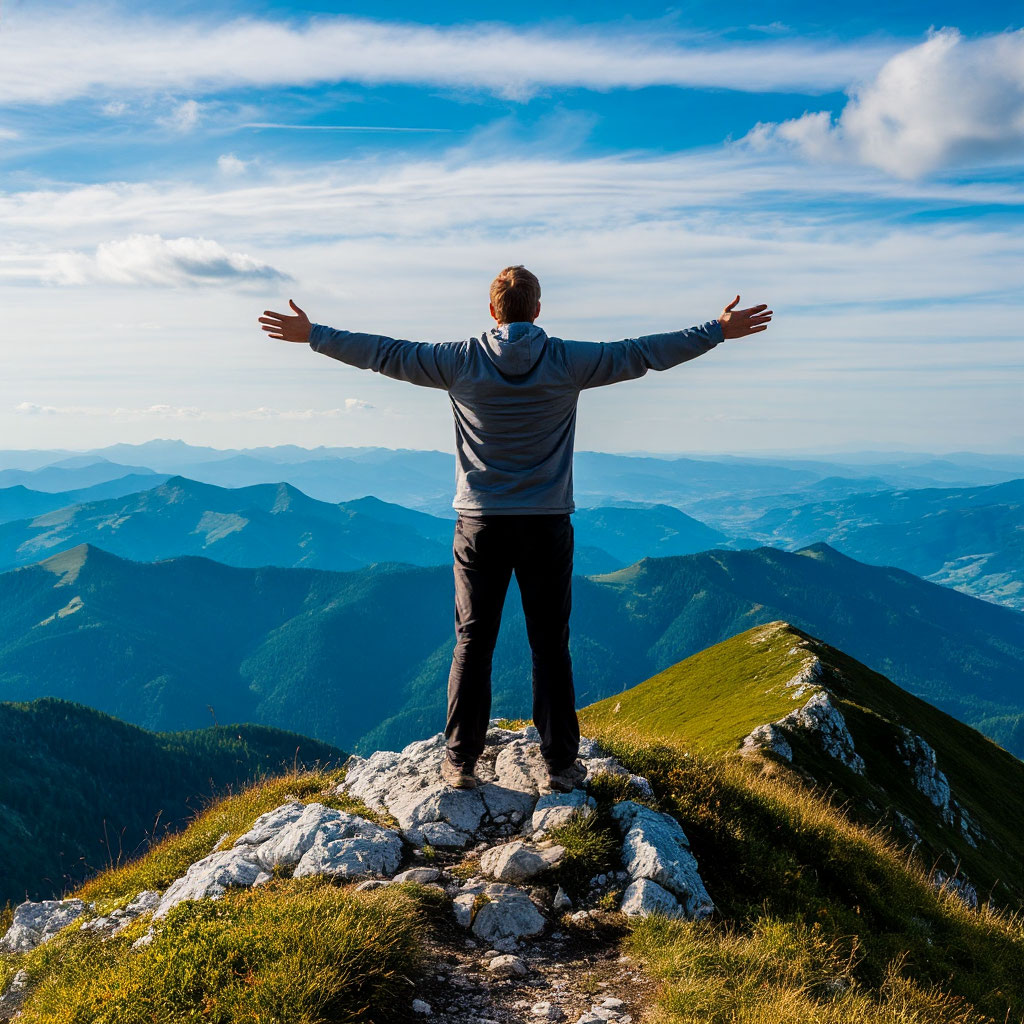 Свободный человек с раскинутыми руками