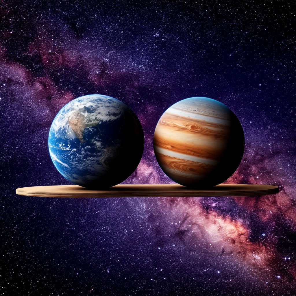 Баланс двух планет на оси